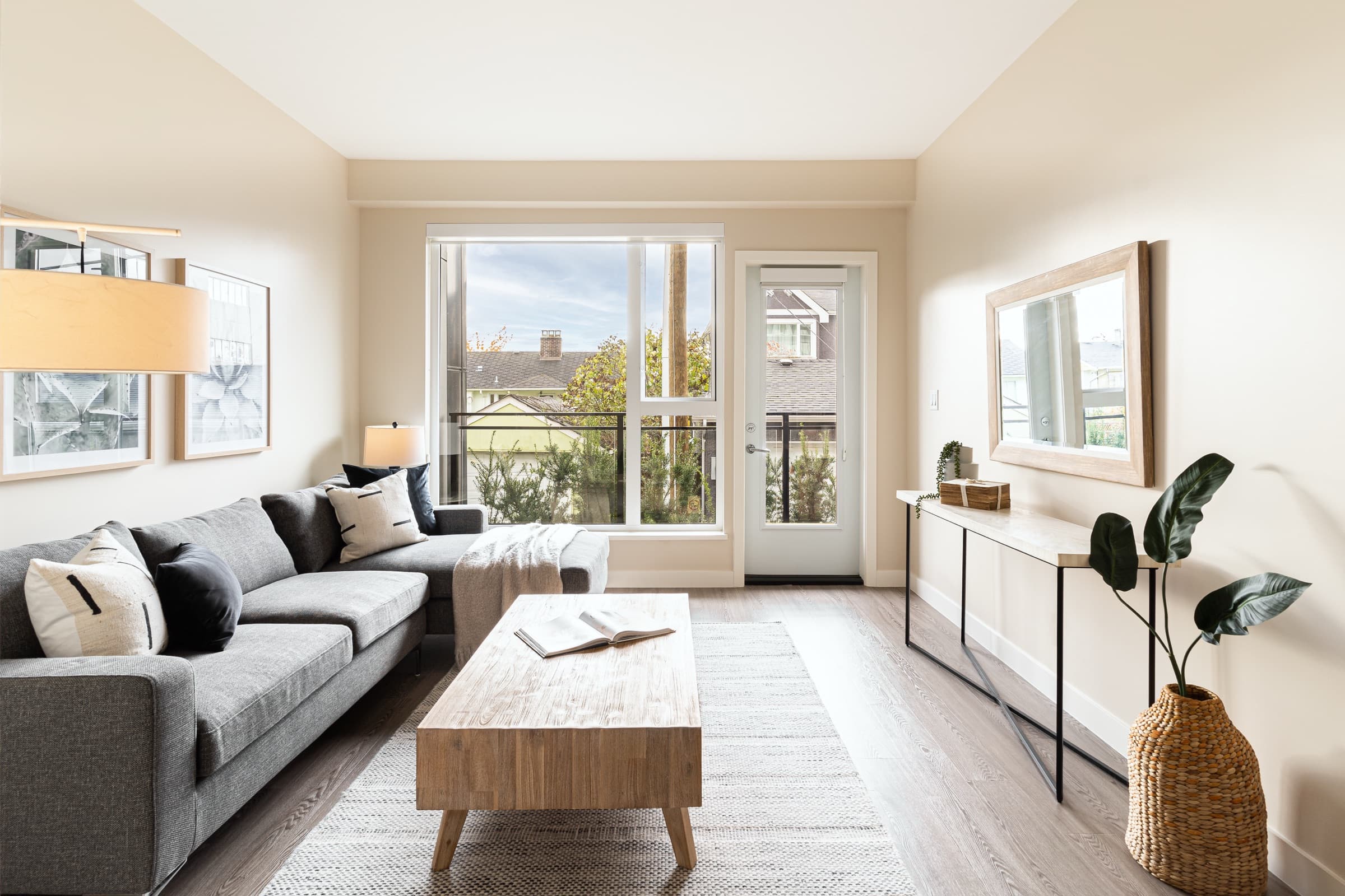 A townhome living room at Aria